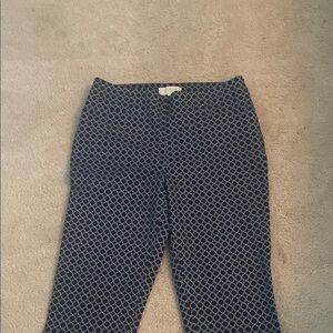Navy and White Patterned Pants